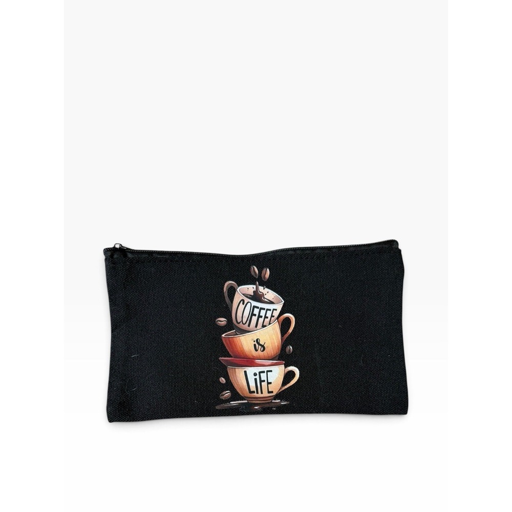 New Novelty Zipper Pouch Bag black coffee is life